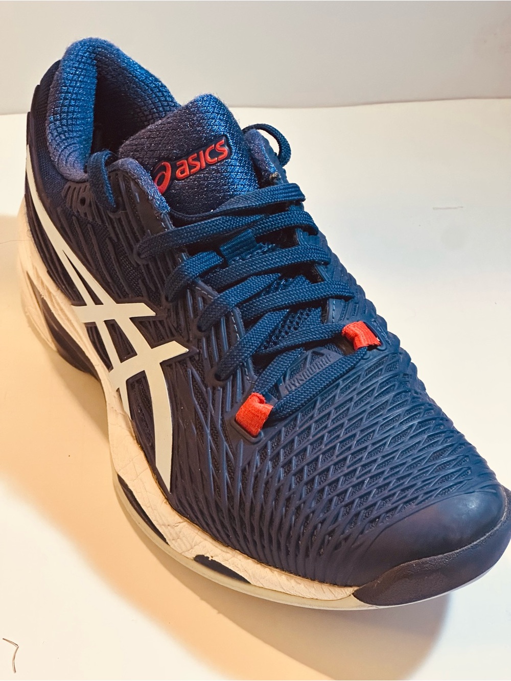 ASICS Gel Solution Speed Women 8.5 Navy Orange Tennis Court Shoes